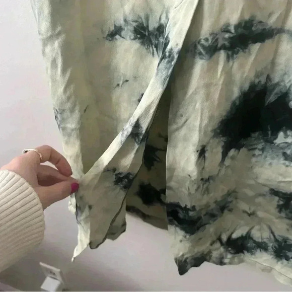 Zara Tie Dye Batik Midi Green Skirt L - Picture 4 of 6